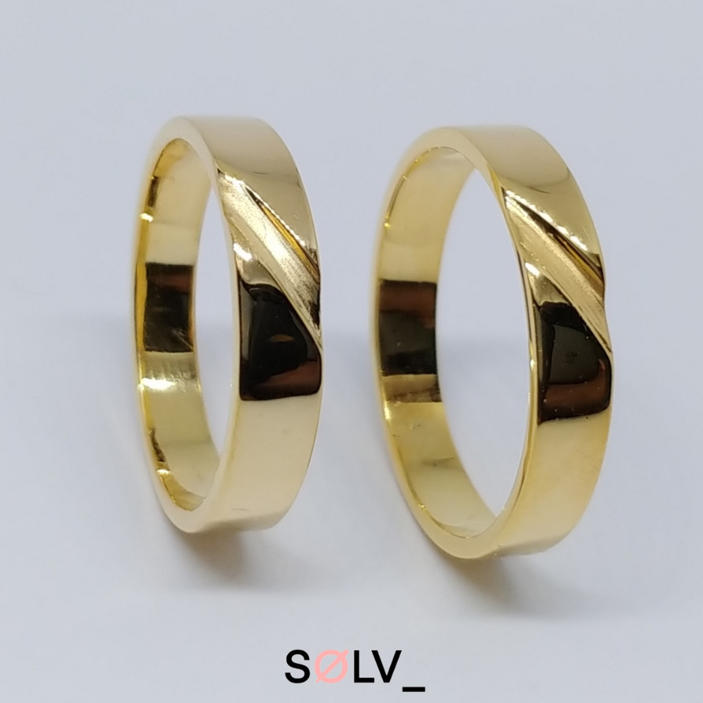 Cincin kawin perak 925 lapis emas, cincin couple, cincin nikah model (CK 30)