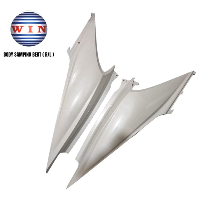 COVER BODY BEAT KARBU PUTIH MUTIARA 1 SET KIRI KANAN MERK WIN KUALITAS PREMIUM