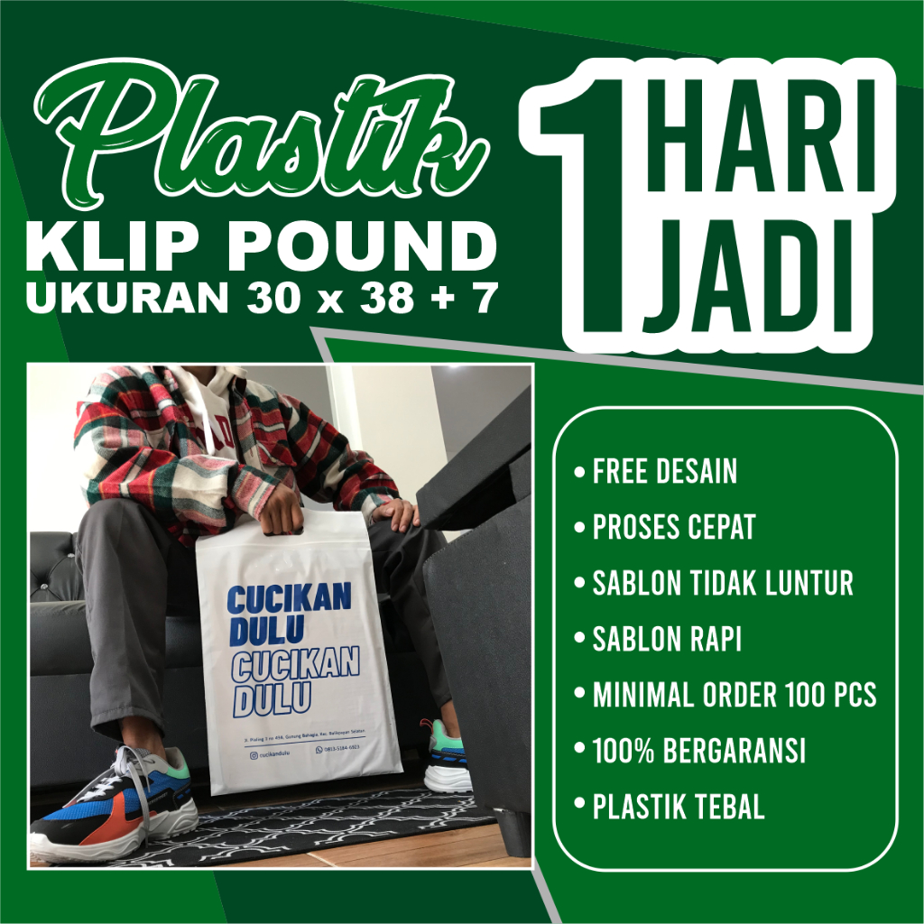 

(isi 100 pcs) Sablon Plastik ZIPLOCK 30x38+7 klip pond sablon c-tik putih kuat sablon kemasan