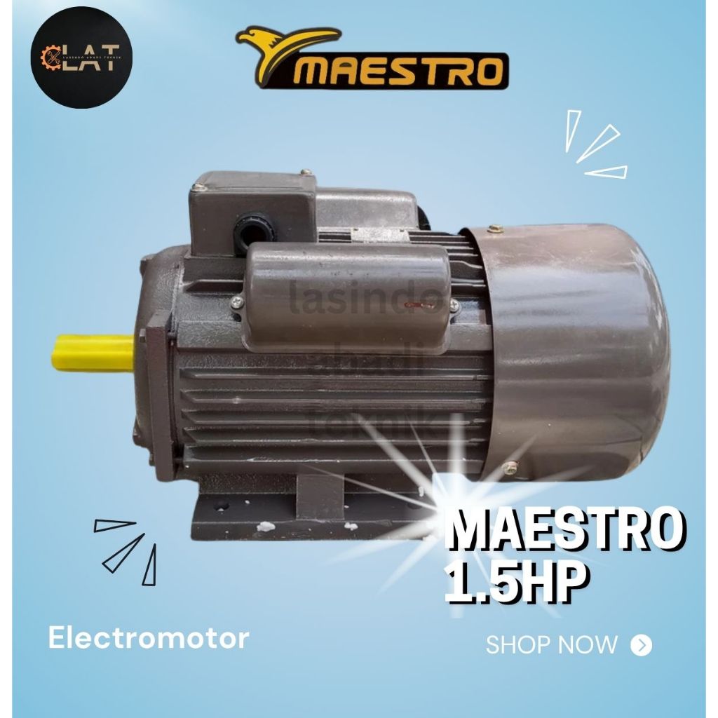 Dinamo Maestro 1.5 hp 1 Phase 1400 2800 rpm  Elektromotor Maestro 1.5hp 1Phase 1400RPM 2800RPM