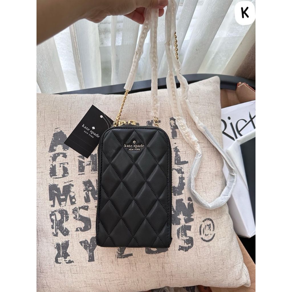 ks phone bag crossbody quilted black k