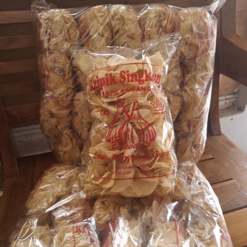 

Keripik Kripik Singkong 200gr Cap Bawang MHI Kemasan Besar Enak Renyah Gurih Murah