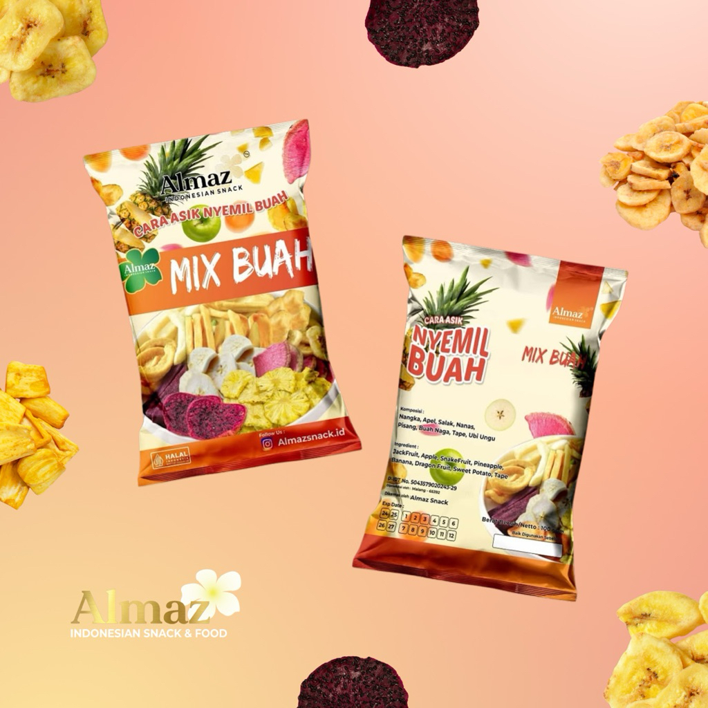 

Almaz Snack - Keripik Mix Buah (100gr) (Premium Packaging)