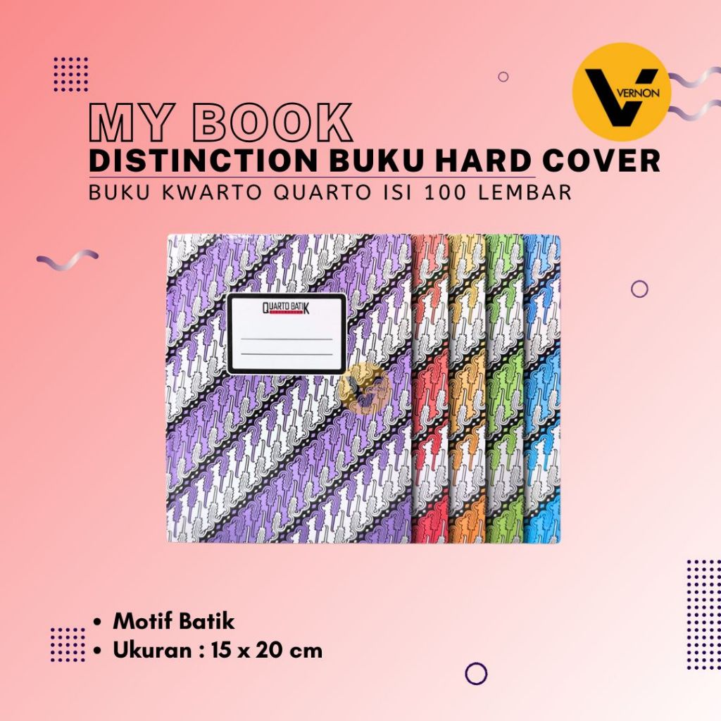 

Buku Tulis Hard Cover Buku Buku Kwarto Buku Quarto Isi 100 Lembar Motif Batik My Book Distinction 15 x 20 cm