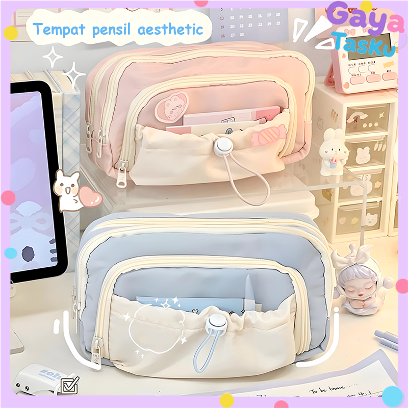 

kotak pensil aesthetic Tempat alat tulis Tas PenaTempat Pencil Tas Pensil kapasitas besar