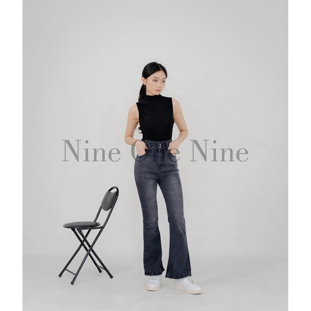AKLAJEANS - CELANA JEANS WANITA BEST SELLER CUTBRAY NINE ONE NINE BLACKWASH PREMIUM QUALITY 