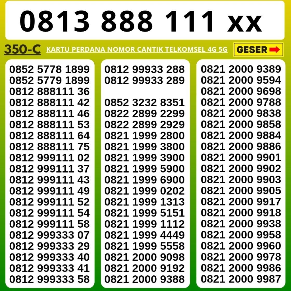 Nomor Cantik Simpati Telkomsel 4G 5G Kartu Perdana Telkomsel Simpati Nocan Simpati Nomer Cantik Telk