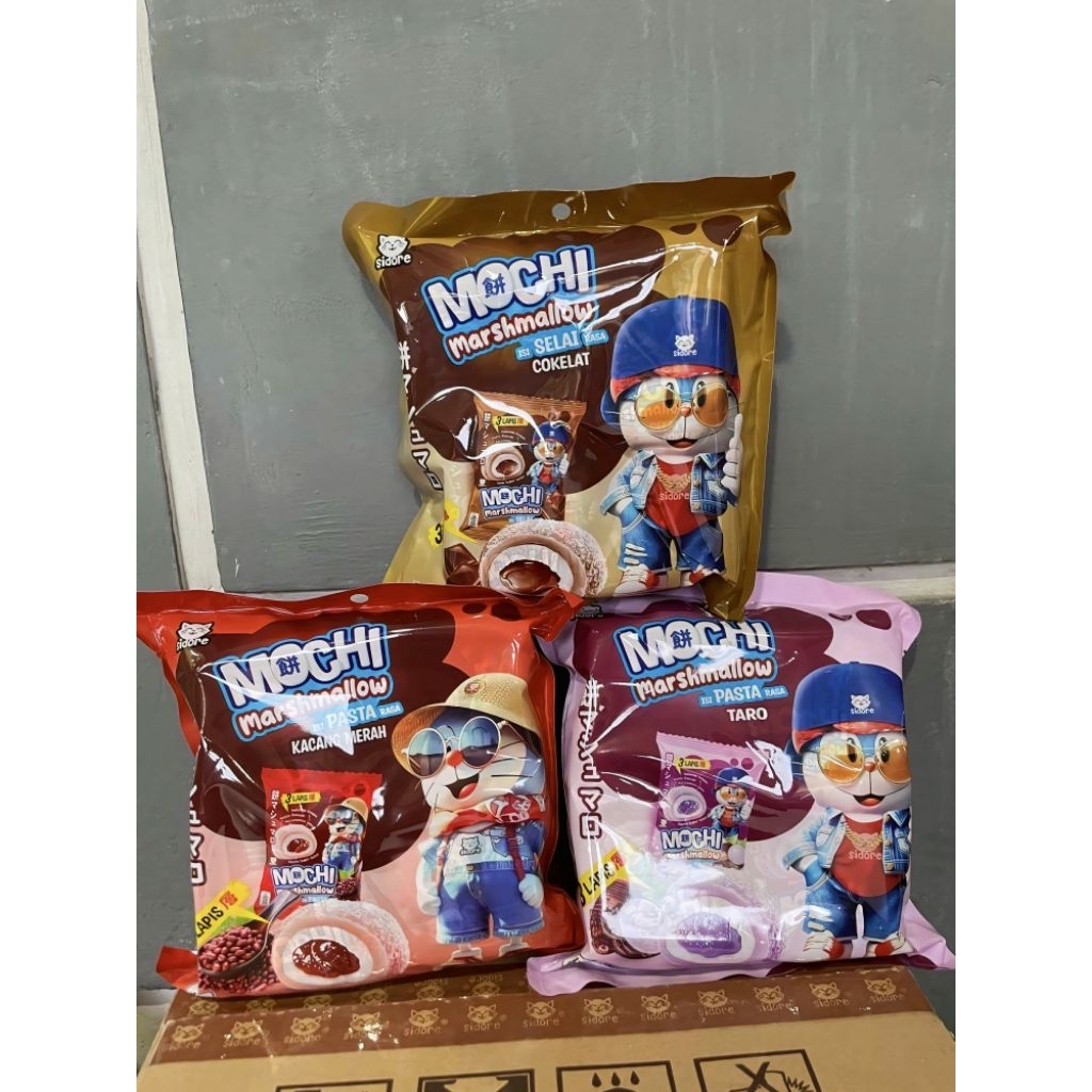 

Sidore Mochi Marshmallow isi 8 Pcs / Bag Rasa Cokelat / Taro / Kacang Merah / Mangga