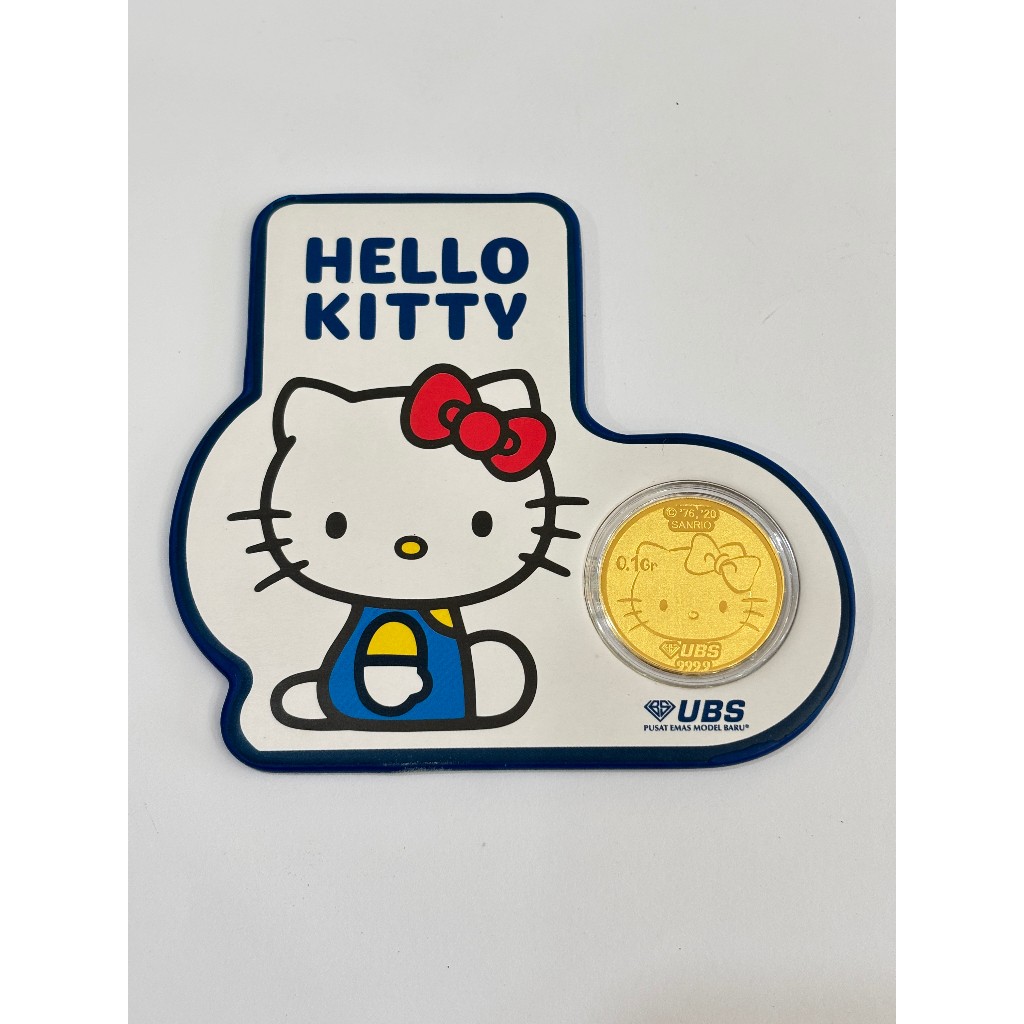 0.1 GRAM LM LOGAM MULIA EMAS UBS SANRIO HELLO KITTY ORIGINAL SERTIFIKAT ASLI LOGO  24K 999.9%