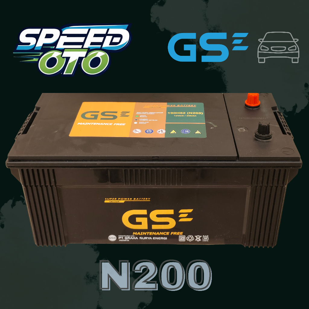 Aki Mobil GS N200 GSE Kering MF 12V 200Ah