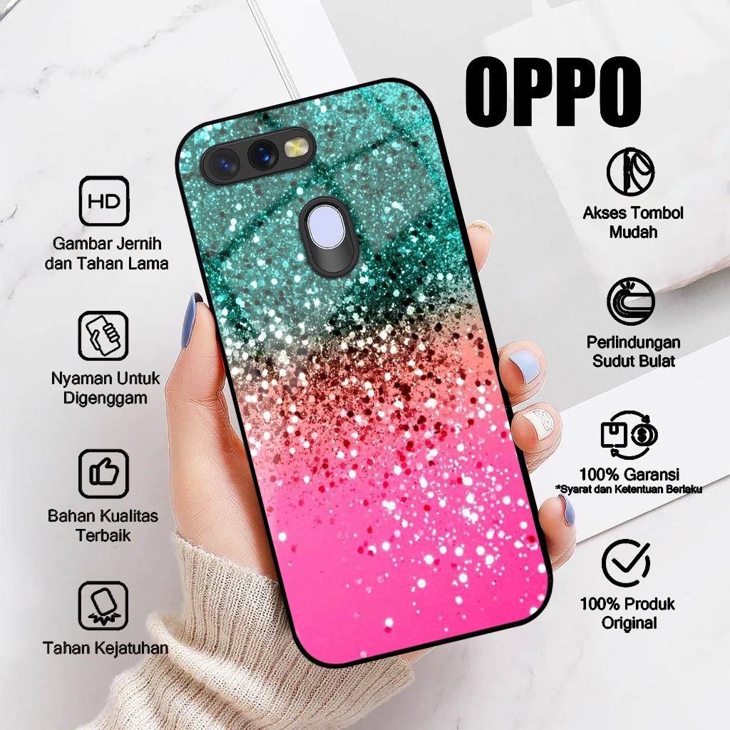 Case OPPO A5S OPPO A7 Casing OPPO A11K OPPO A12 A7X A12E A12S Motif GLITTER Softcase Glossy Hardcase