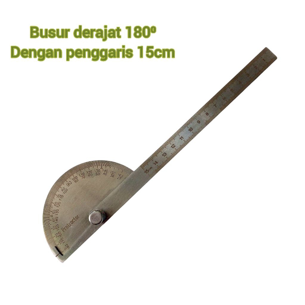 

KS00147 protactor busur derajat 180⁰ dengan penggaris 15cm alat ukur sudut