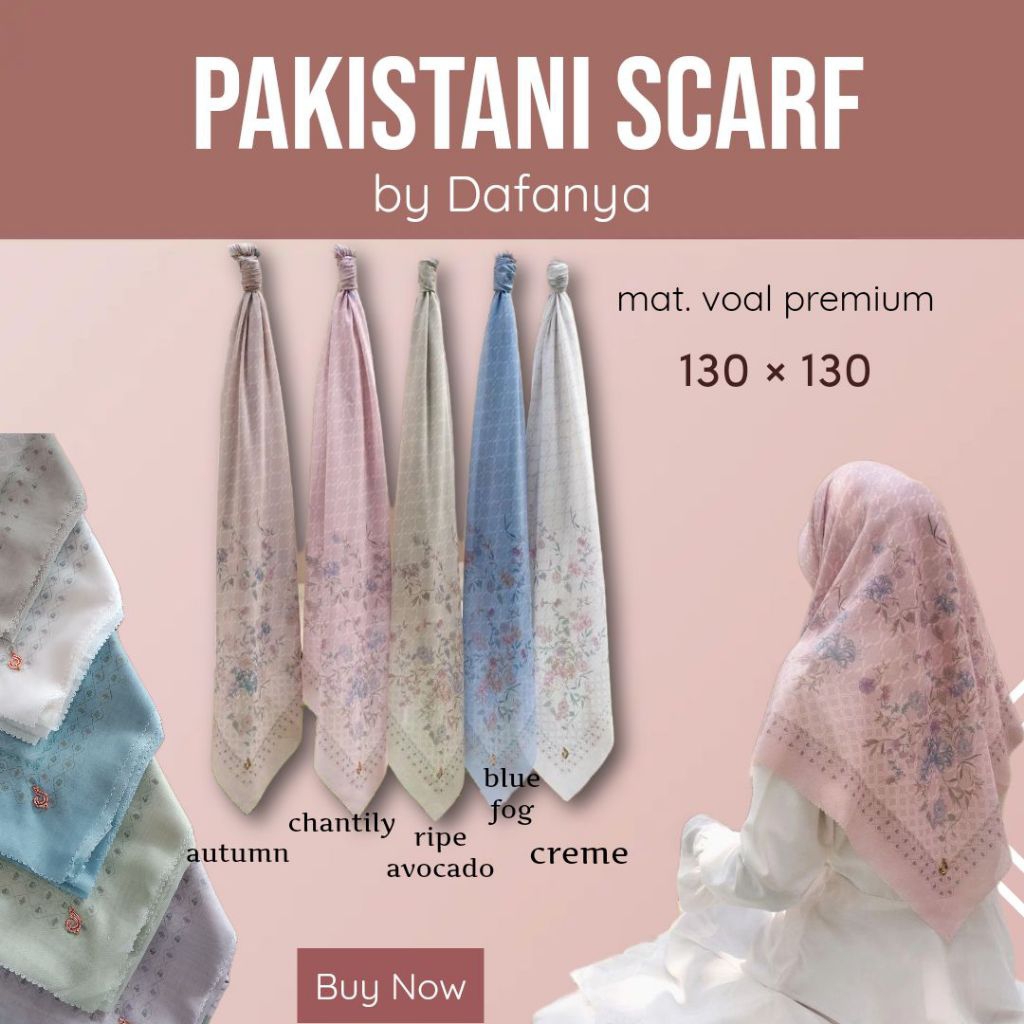 Pakistani Scarf Syar'i | Jilbab Motif | Jilbab Syar'i