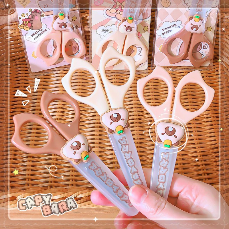

Gunting Anak Capybara + Tutup (Pouch PVC) / Scissors Fancy / Gunting Mini Karakter