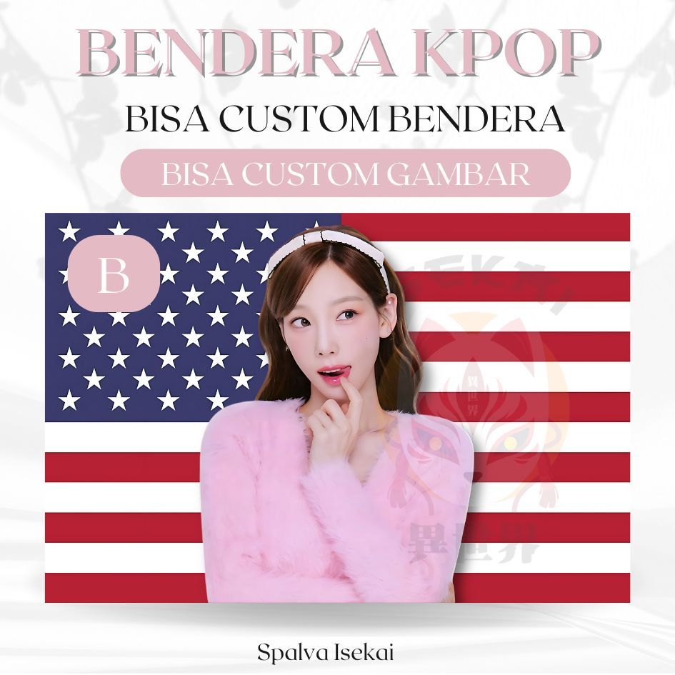 Bendera AMERIKA KPOP TAEYEON SNSD Girls' Generation / POSTER KPOP / BENDERA KPOP Kim Taeyeon / KPOP 