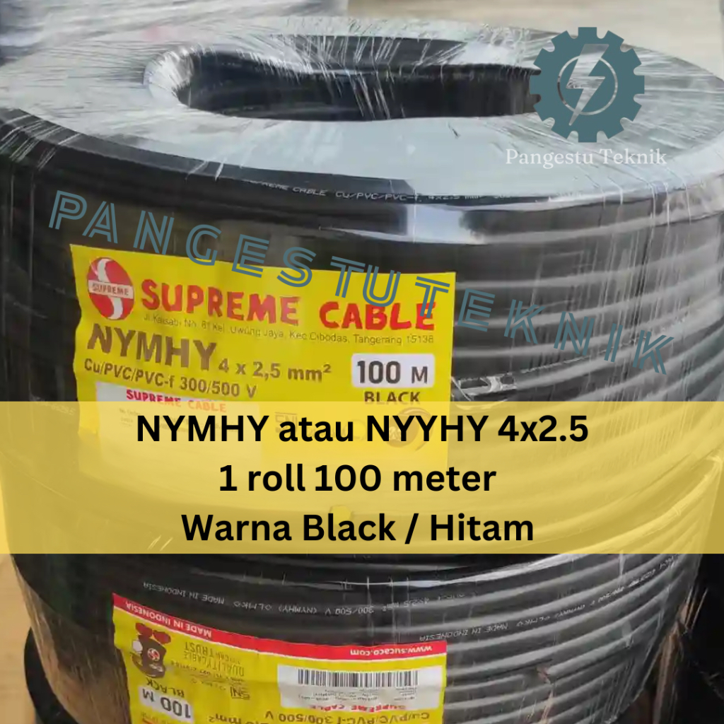 Kabel Serabut NYMHY NYYHY 4 x 2.5 mm Supreme / 4x2,5 mm / 100 meter Hitam