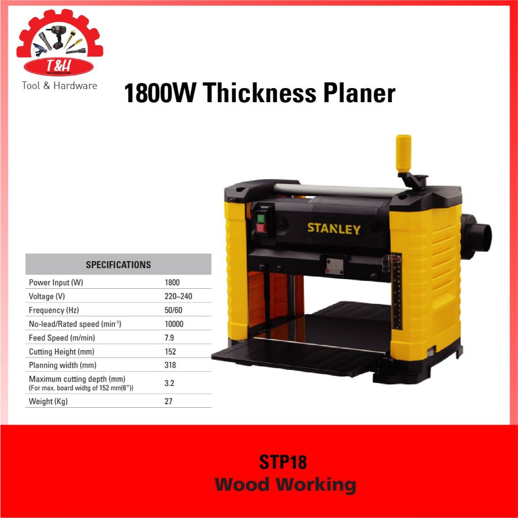 Stanley STP18 Mesin Serut Kayu / 1800W Thickness Planer Original Stanley