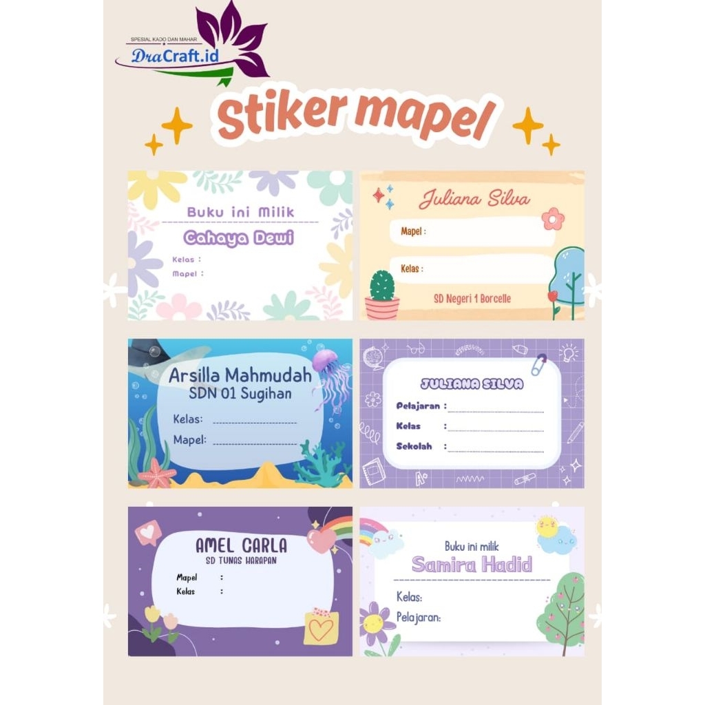 

Stiker Mapel custom 36pcs A3