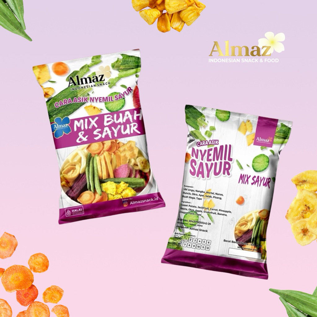 

Almaz Snack - Keripik Mix Buah & Sayur (Premium Packaging) (100gr)
