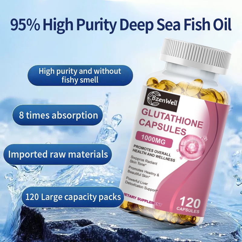 Bzenwell 1000Mg Glutathione Capsules 120 Kapsul  Capsules Wlth Vitamin C/Suplemen Pemutih Kulit Yang