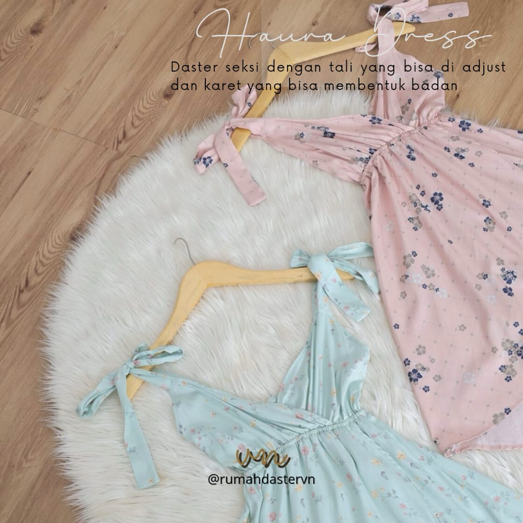 Haura Dress Daster Sexy Kekinian Busui Friendly Selutut Daster Satu Tali