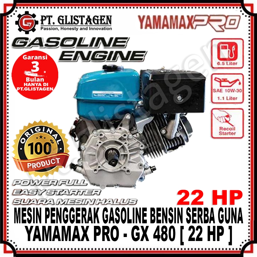 YAMAMAX PRO GX 480 R Mesin Penggerak Gasoline Bensin Serbaguna 22 HP 22HP GX-480 GX480 ORIGINAL YAMA