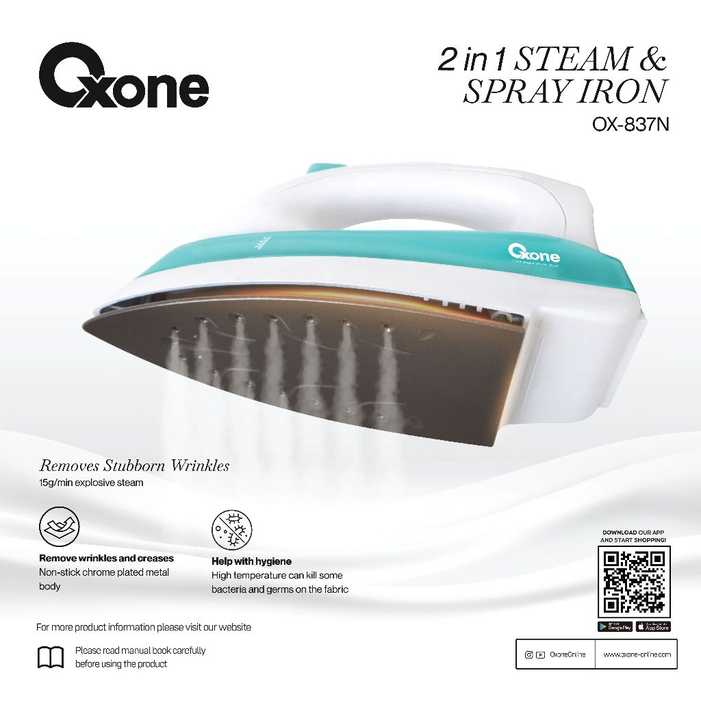 Oxone OX837N 2in1 Steam and Spray Iron Setrika Uap