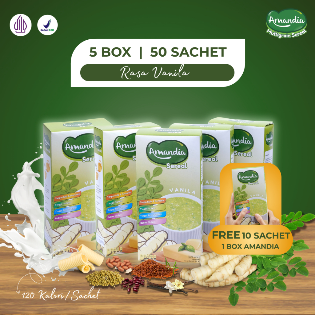 

Amandia Sereal Paket 5 Box Solusi Diet Sehat Anti Ribet Rendah Kalori Tinggi Serat