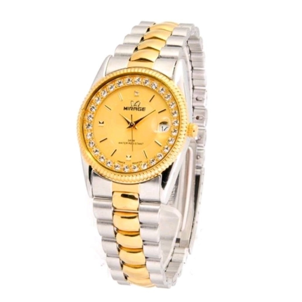 Mirage 1580 silver gold jam tangan cewek original