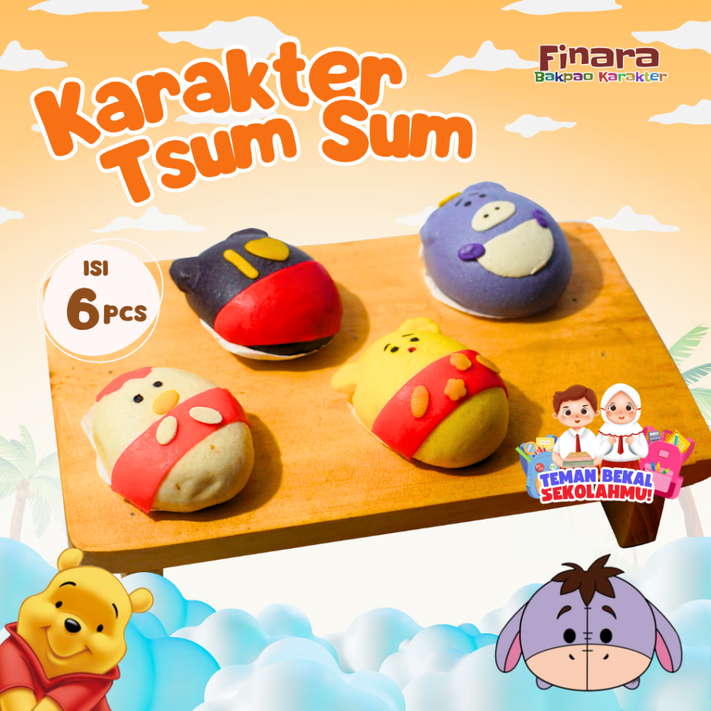 

Bakpao Karakter Frozen Finara Tsumsum Isi 6 Pcs Cemilan Halal