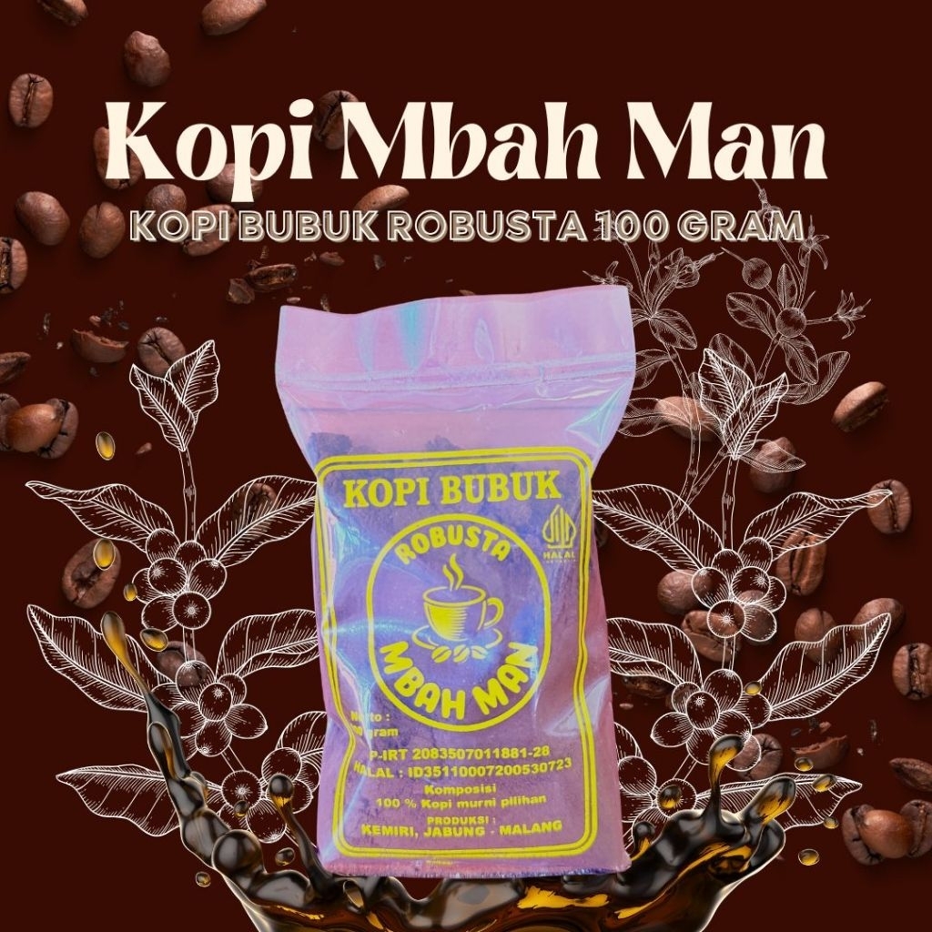 

Kopi Bubuk Robusta Mbah Man 100 gr