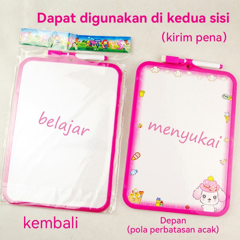 

(MGS) papan tulis 2in1 26X19CM / papan tulis whiteboard 2 sisi / Papan tulis New Free Spidol + Penghapus / Edukasi Gambar White Board M / Papan Tulis Edukasi Gambar White Board Mini Spidol Bisa Dihapus