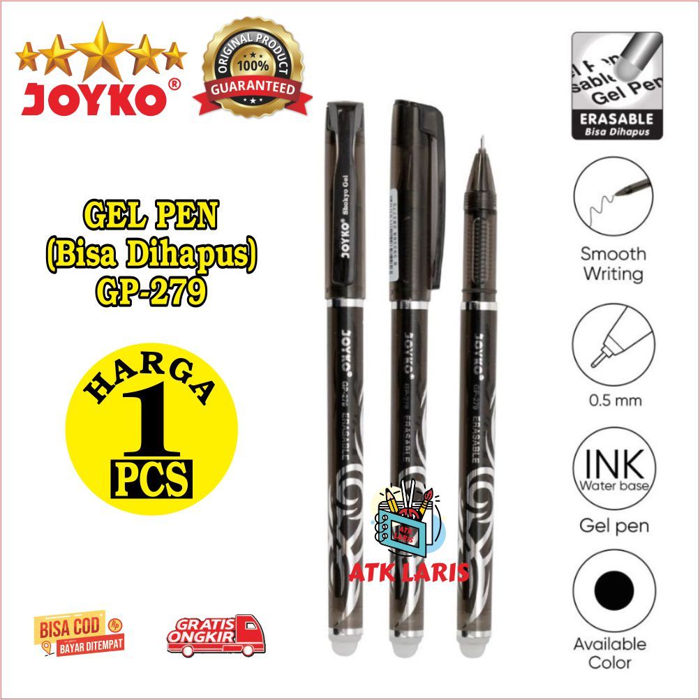 

GEL PEN JOYKO PENA GEL BISA DIHAPUS - Erasable Gel Pen GP 279 - Pena Bisa di Hapus HARGA UNTUK 1 PCS