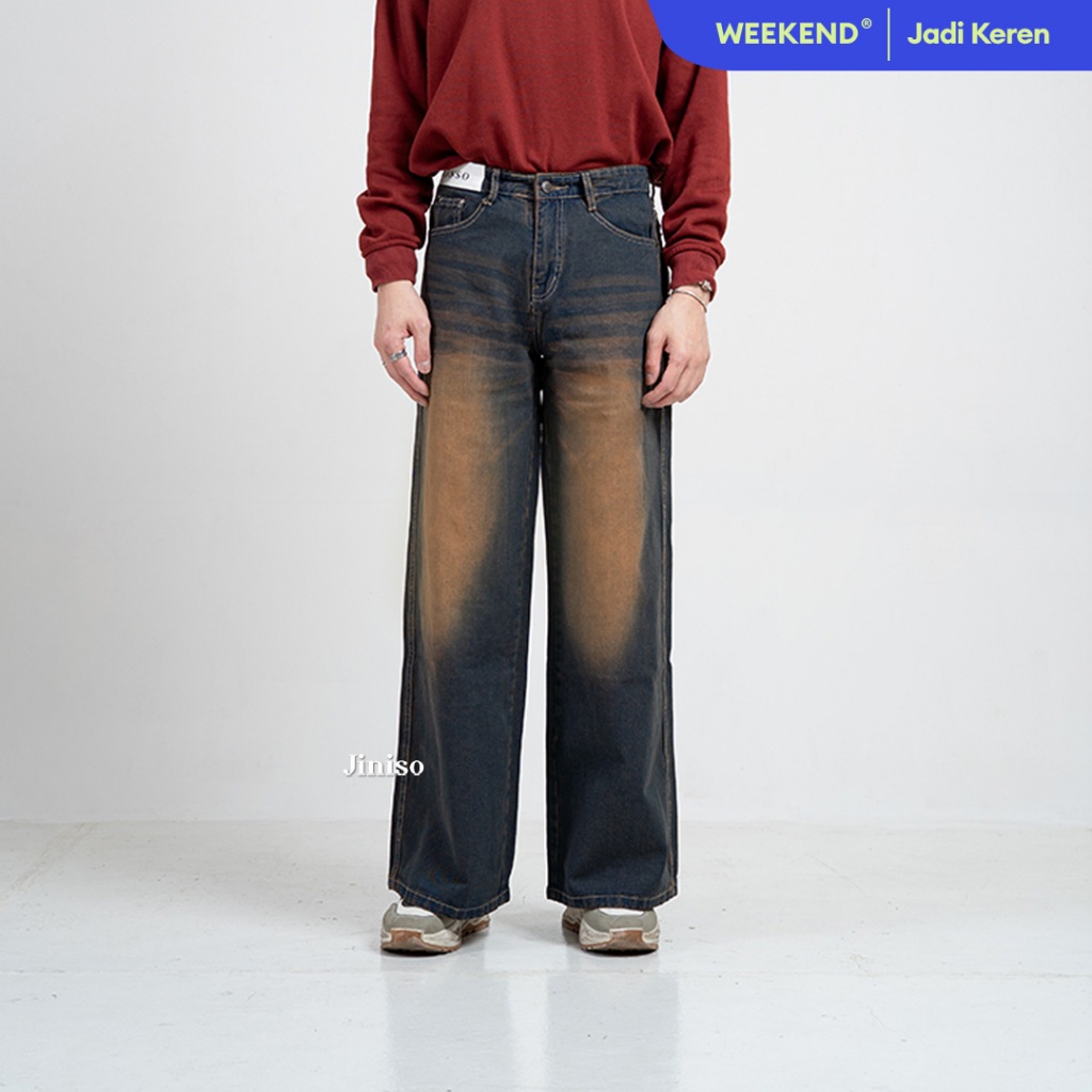 JINISO Oversize Baggy Loose Jeans Pria 776