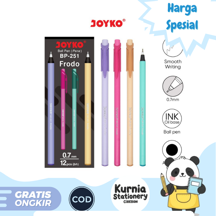

Joyko Ball Pen (Pena) BP-251 Frodo (1 Pack isi 12 PCS)