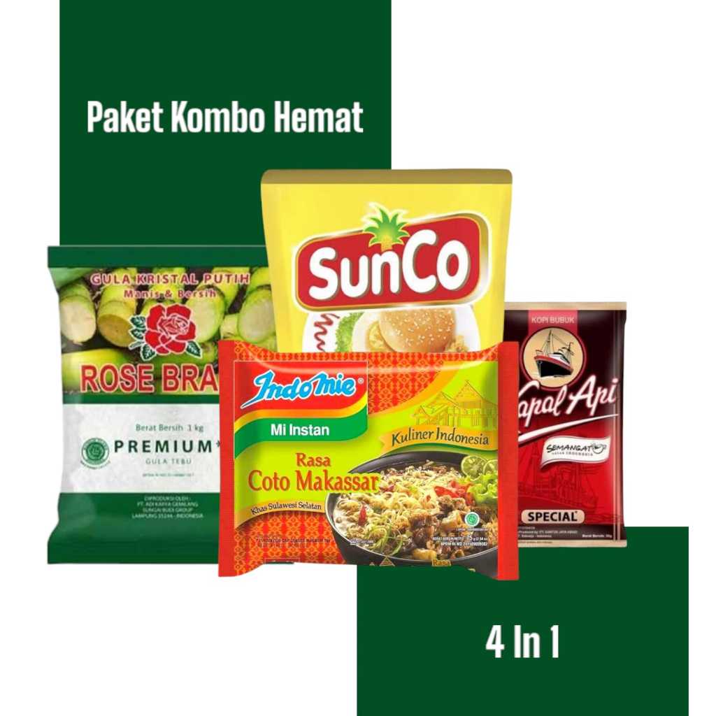 

Paket Hemat Sembako & Kuliner Khas Nusantara – Coto Makassar, Kopi & Gula Pasir 1 kg