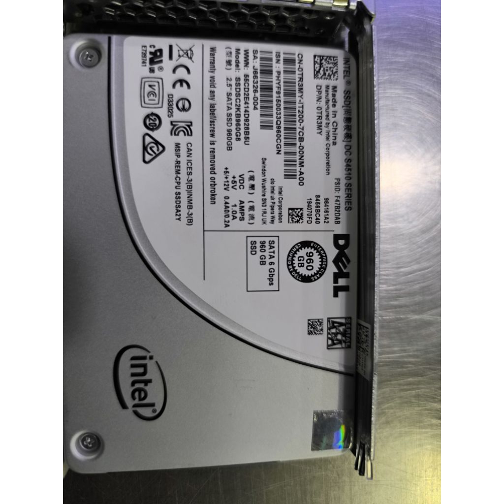SSD DELL Intel 960GB SATA 6Gbps DC S4510 Plus Bracket