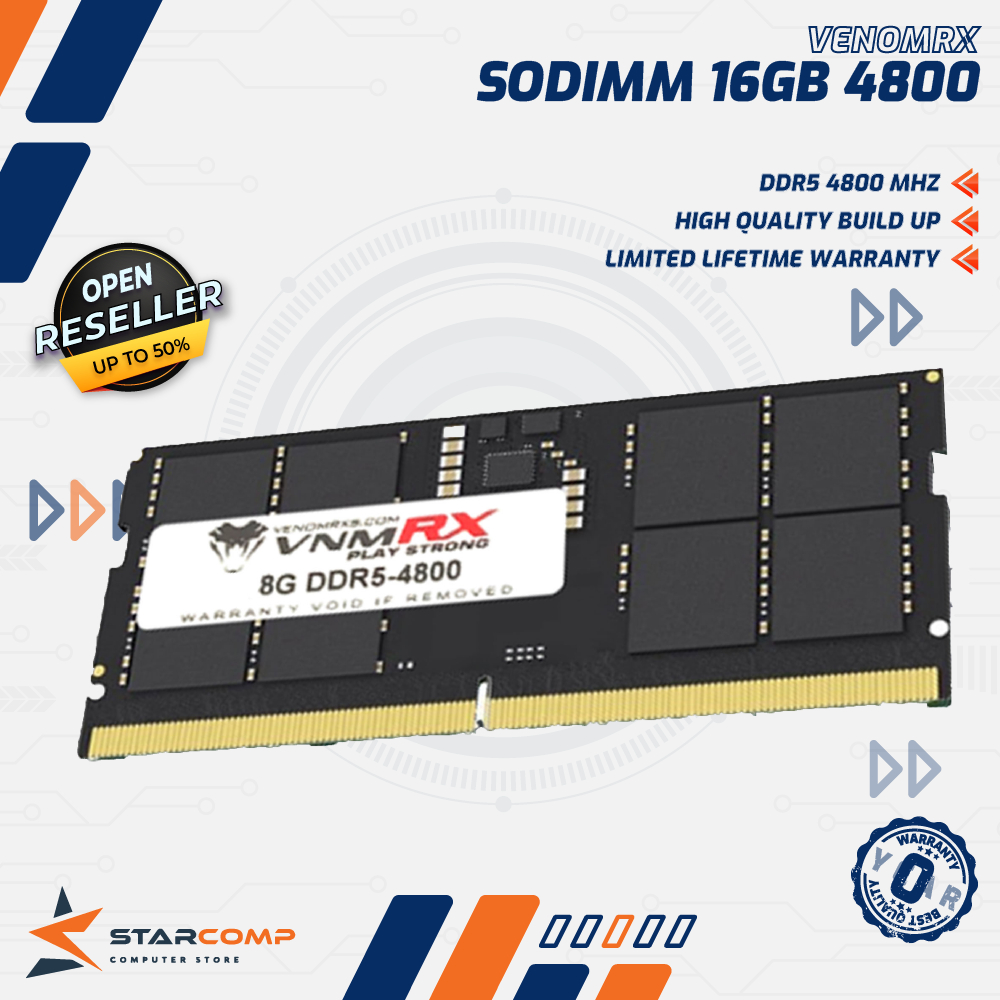 VENOMRX DDR5 16GB 4800MHz SODIMM Memory RAM Laptop DDR5 4800 VENOM RX