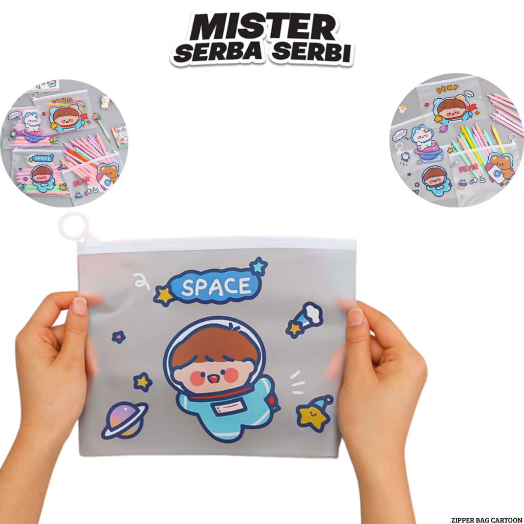 

MSS ZIPPER BAG CARTOON H623 POUCH TEMPAT PENSIL TAS POUCH KOSMETIK TRANPARAN POUCH ZIP LOCK KOSMETIK