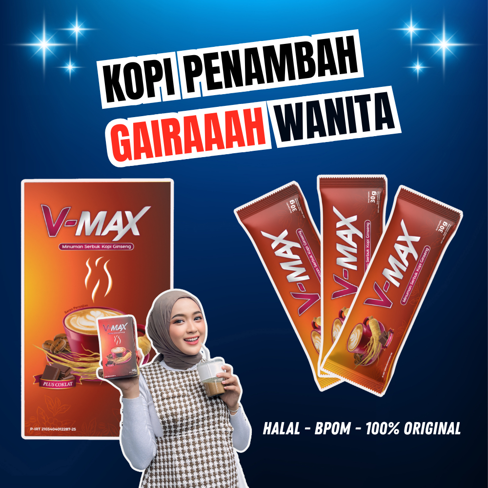

Vmax Minuman Instan Rasa Cokelat Peningkat Stamina Wanita BPOM 3 Sachet
