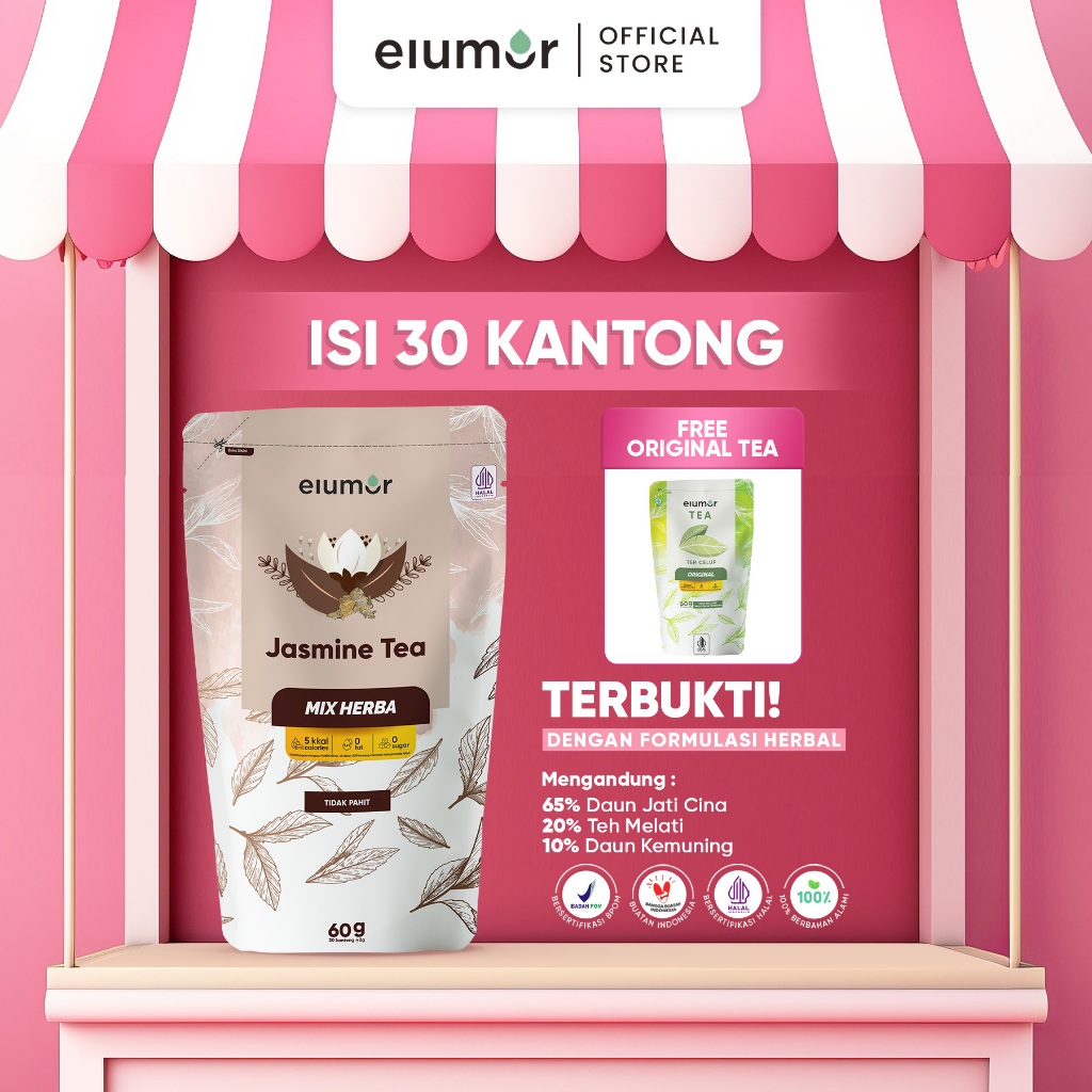 

BELI 1 ELUMOR JASMINE TEA FREE 1 TEH ORIGINAL | Teh Herbal untuk Diet & Detox Tubuh