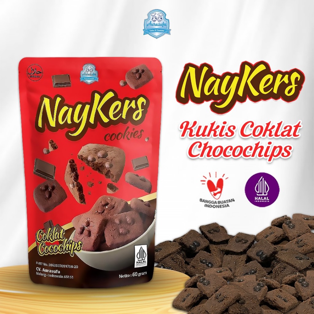 

NayKers Cookies Premium, Chocolate Cokelat Chocochip Premium, Cemilan Sehat Camilan Premium