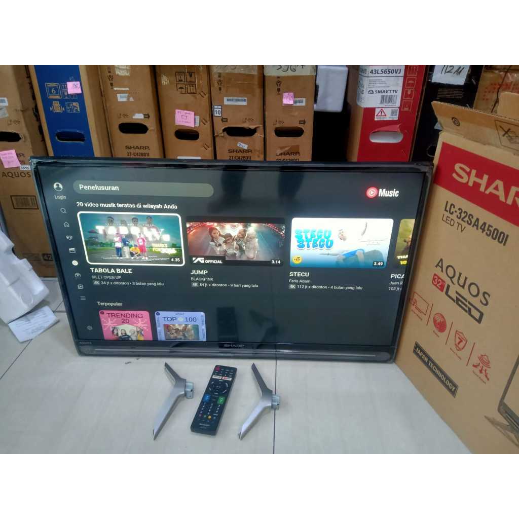 [+free palet kayu] TV LED SHARP 32 INCH SMART TV YOUTUBE KONDISI BEKAS SEPERTI BARU 5346F