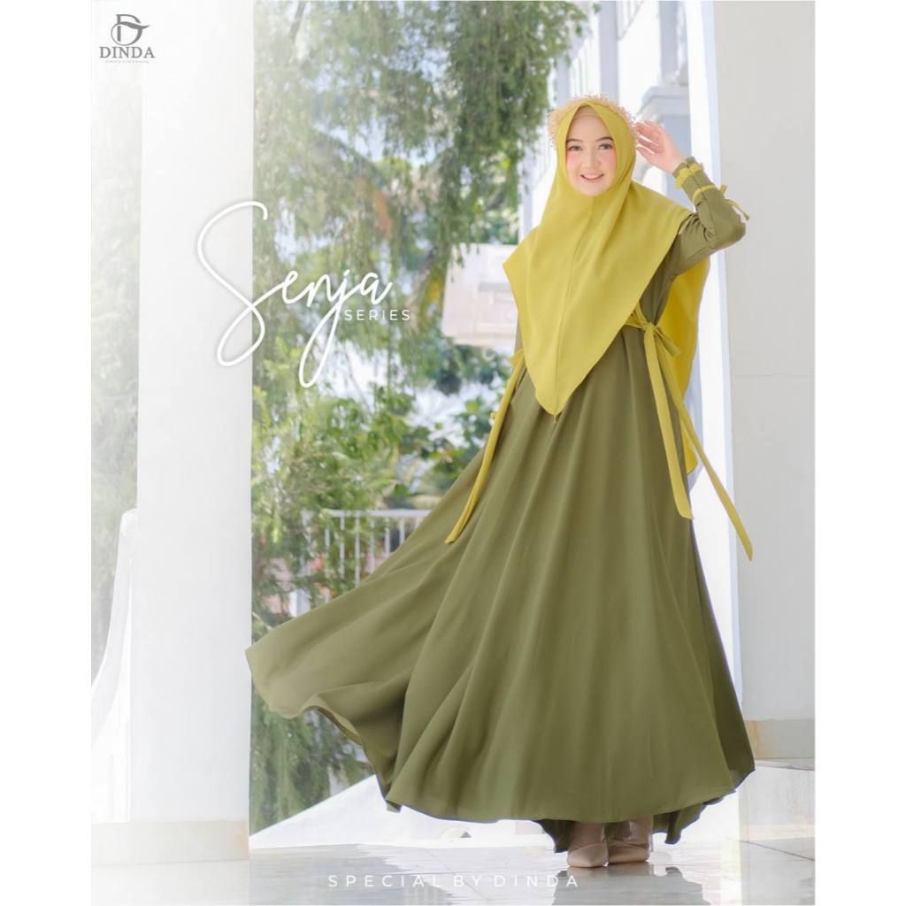 Gamis Simple Elegan Senja Set jilbab by Dinda