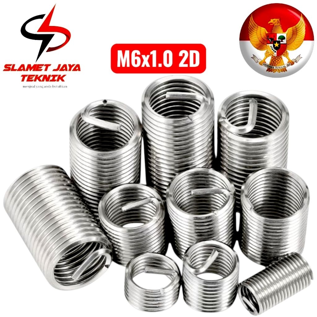 Recoil M6x1.0 2D Helicoil Verbos Baut Kunci 10 Bukan Untuk Baut 11 Baut 12