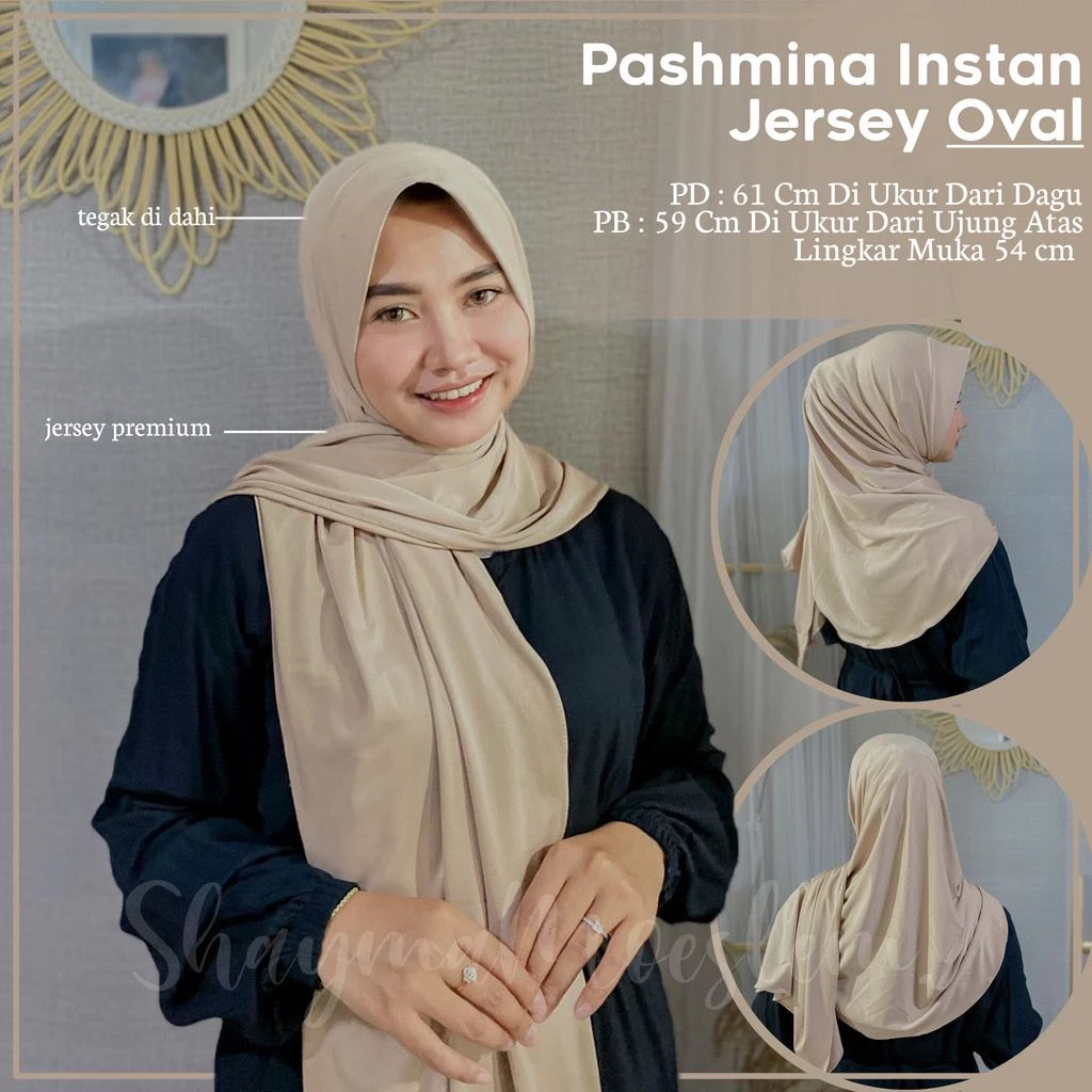 QILLARI HIJAB - Pashmina Instan Pet Belakang Oval / Hijab Pashmina Pet Instan