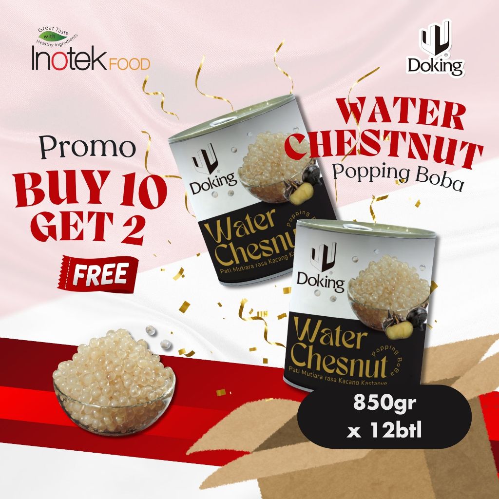 

PROMO KEMERDEKAAN BELI 10 GRATIS 2 - Granule Popping Boba Water Chestnut 850g x 12 kaleng