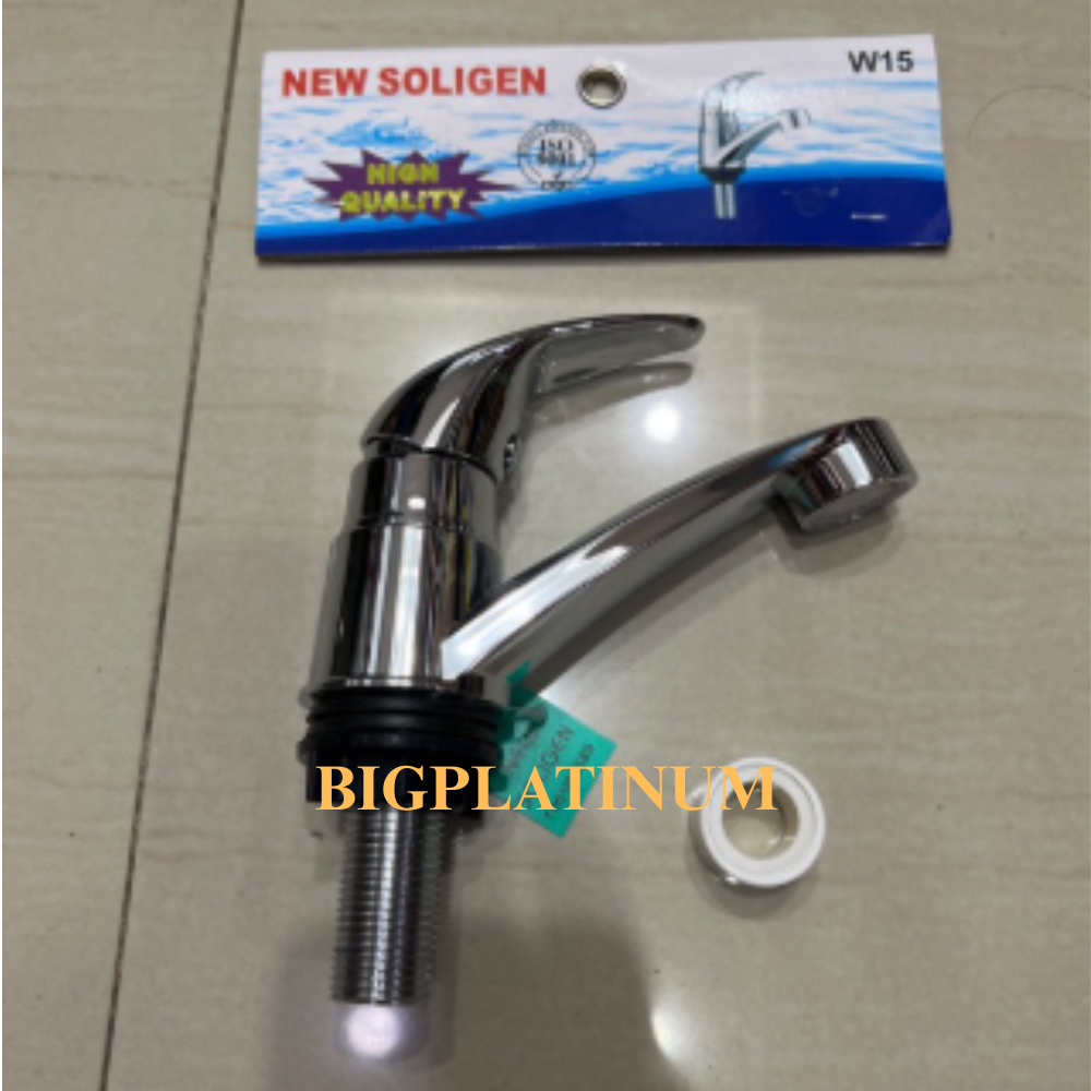 CROME NEKEL W15 NEKEL Kran Wastafel Cuci Tangan PVC SOLIGEN W15 CROME