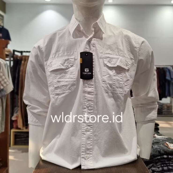 KEMEJA KATUN PRIA CLASSIC BRAND TOP TEN ORIGINAL LENGAN PANJANG PS010B