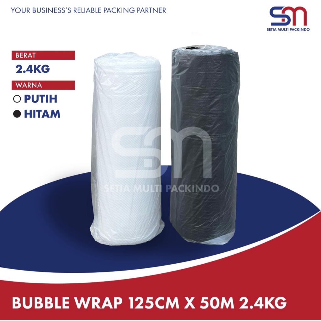 

Bubble Wrap 125 cm x 50 m Hitam Bening Eco